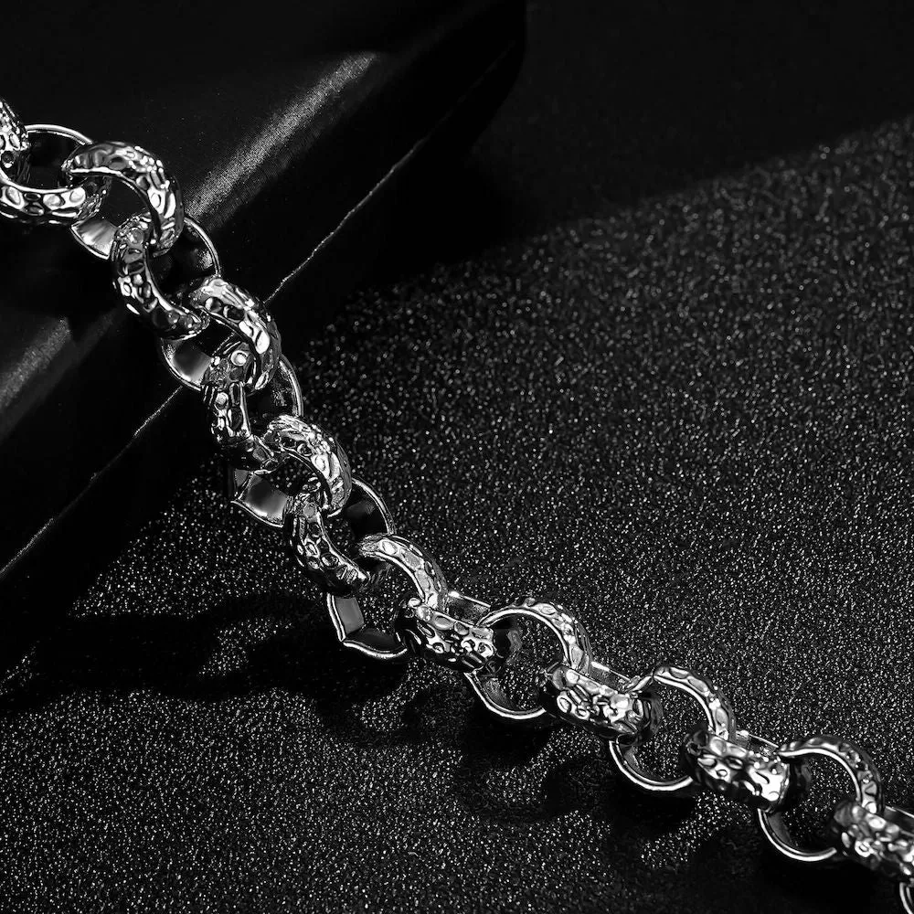 12mm Silver Filled Diamond Cut Pattern Belcher Bracelet Albert Clasp 8 Inch