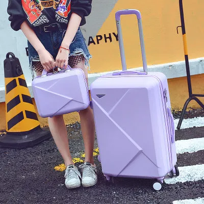 14 26Inches Light Abs Hardside Travel Luggage Set For Male And Female,Pink/Purple/Red