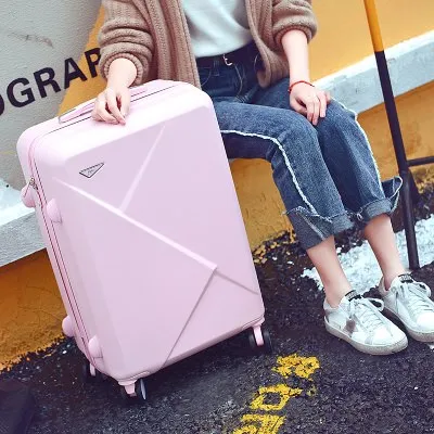 14 26Inches Light Abs Hardside Travel Luggage Set For Male And Female,Pink/Purple/Red