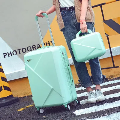 14 26Inches Light Abs Hardside Travel Luggage Set For Male And Female,Pink/Purple/Red