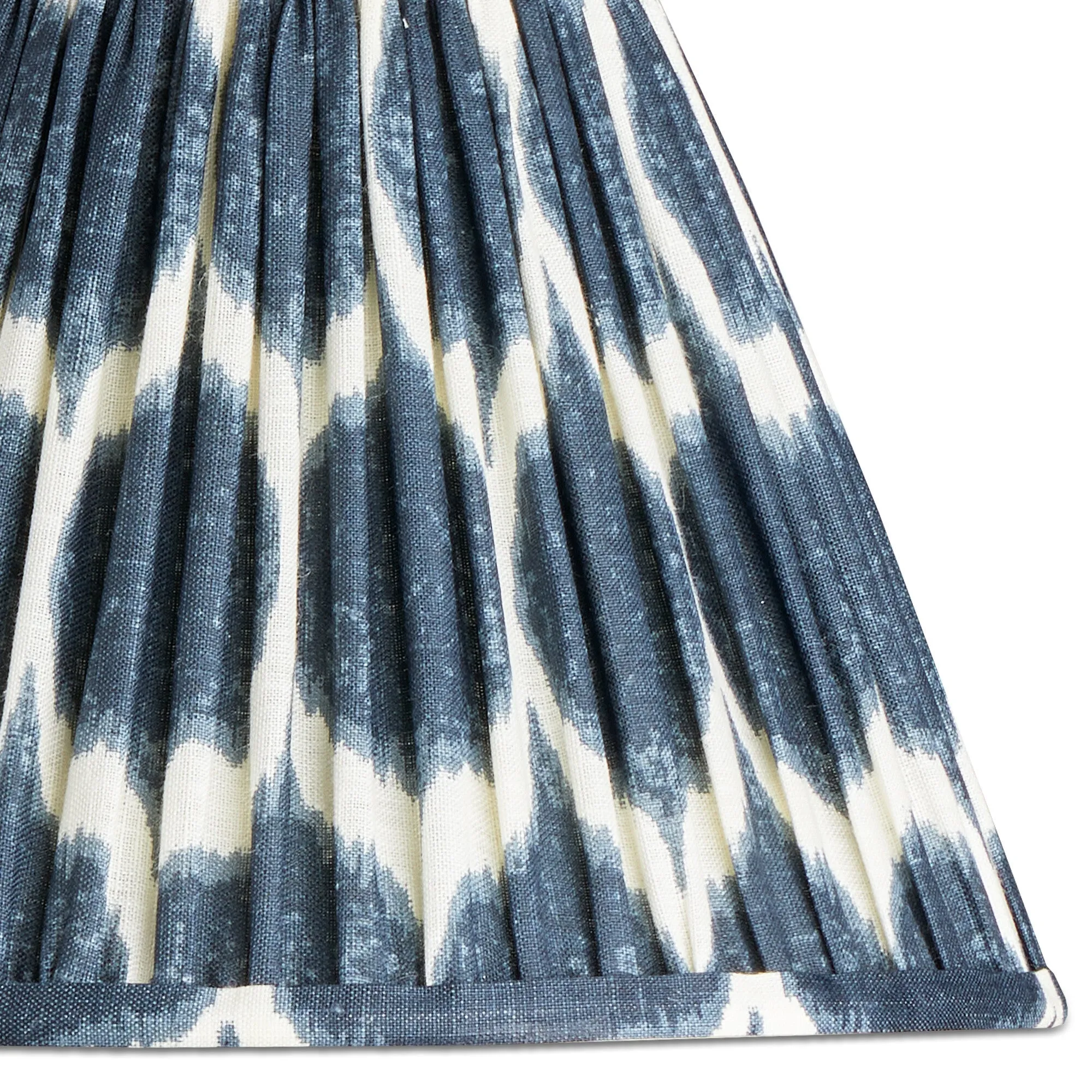 25cm empire printed linen ikat shade in navy Yoda