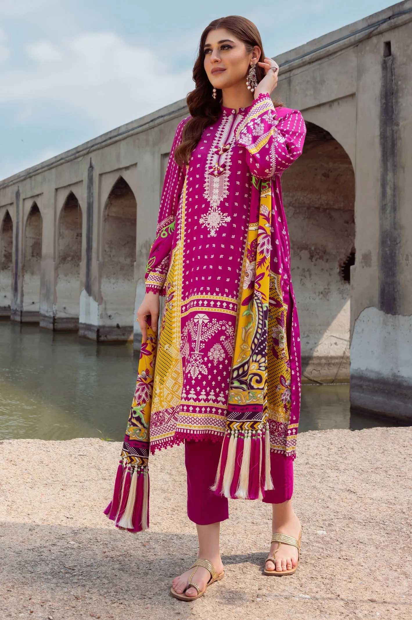 2PC Unstitched Printed