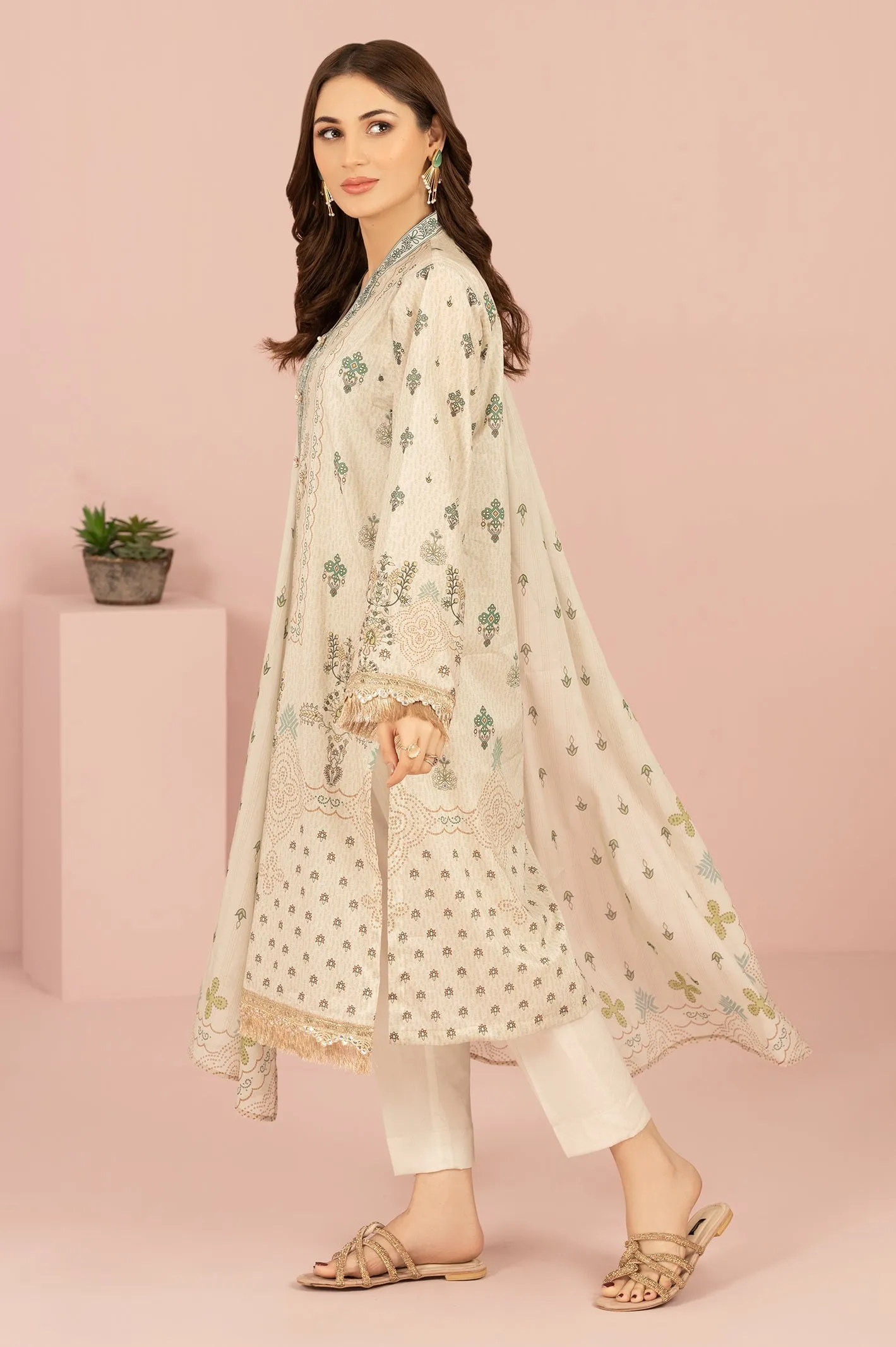 3PC Unstitched Printed