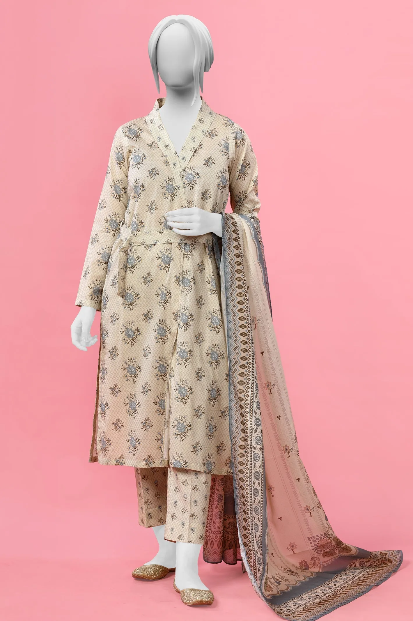 3PC Unstitched Printed