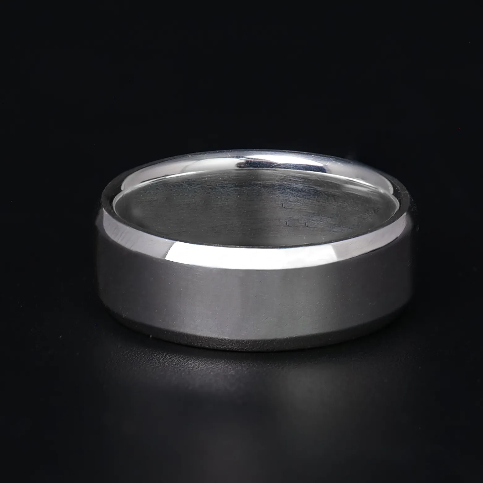 8mm Beveled Sterling Silver Ring