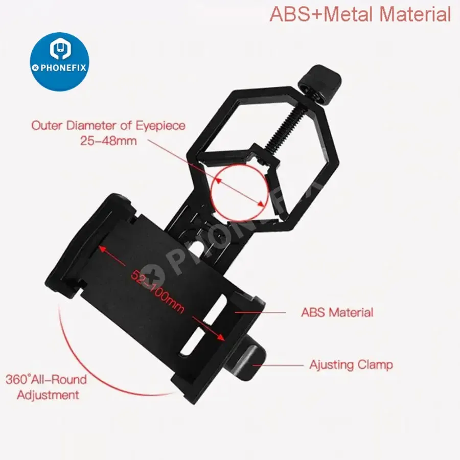 Adjustable Phone Adapter Mount Microscope Clip Bracket Stand Holder