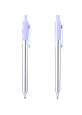 Aluminium  Purple Matte Penholder Gel Pen 0.5mm (Black)