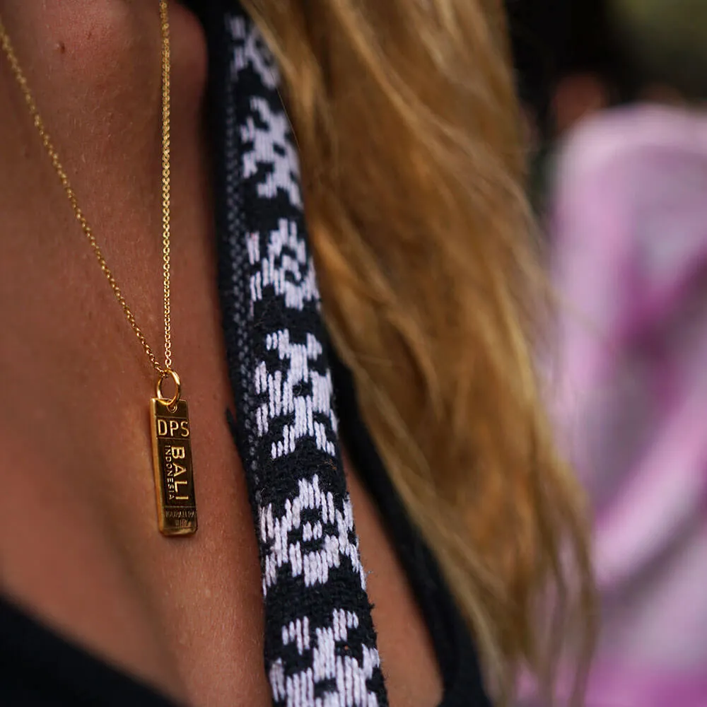Bali Indonesia DPS Luggage Tag Charm Gold