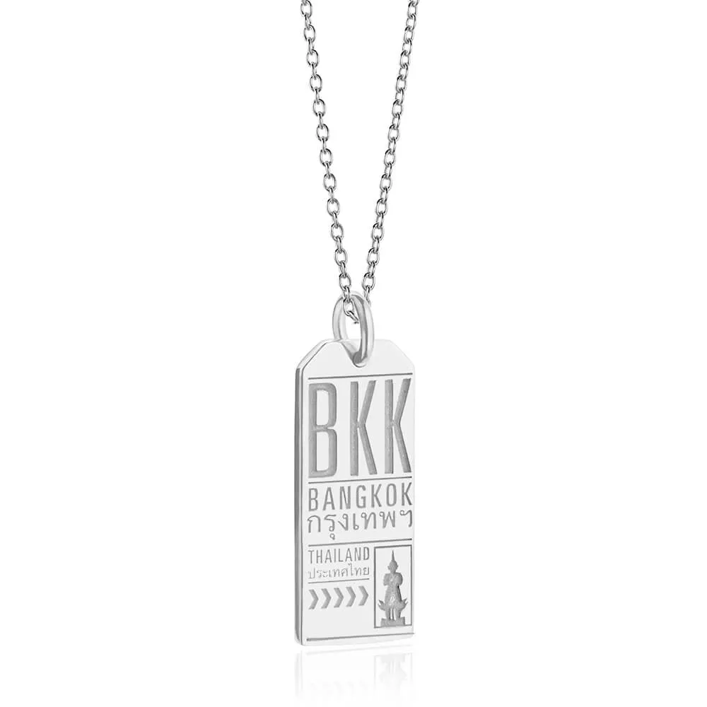 Bangkok Thailand BKK Luggage Tag Charm Silver