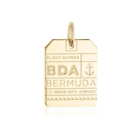 Bermuda Caribbean BDA Luggage Tag Charm Gold