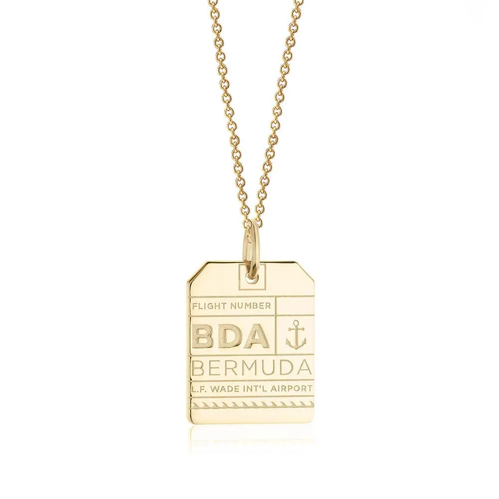 Bermuda Caribbean BDA Luggage Tag Charm Gold