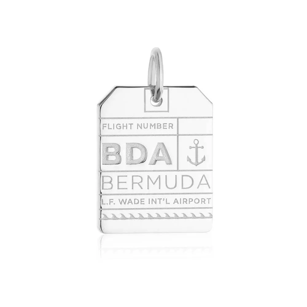 Bermuda Caribbean BDA Luggage Tag Charm Silver