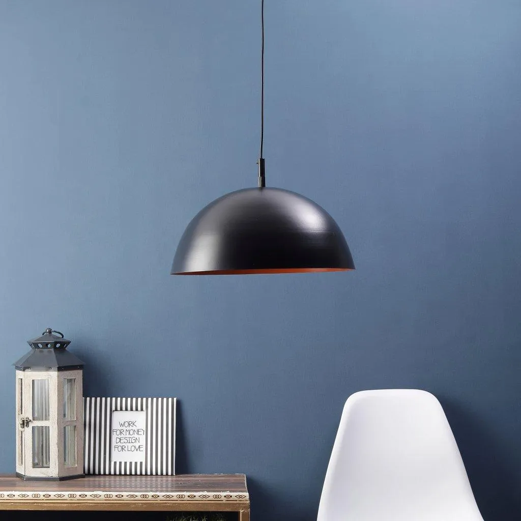 BLACK ORANGE Metal Single Hanging Light P5-BIG-BK-ORANGE