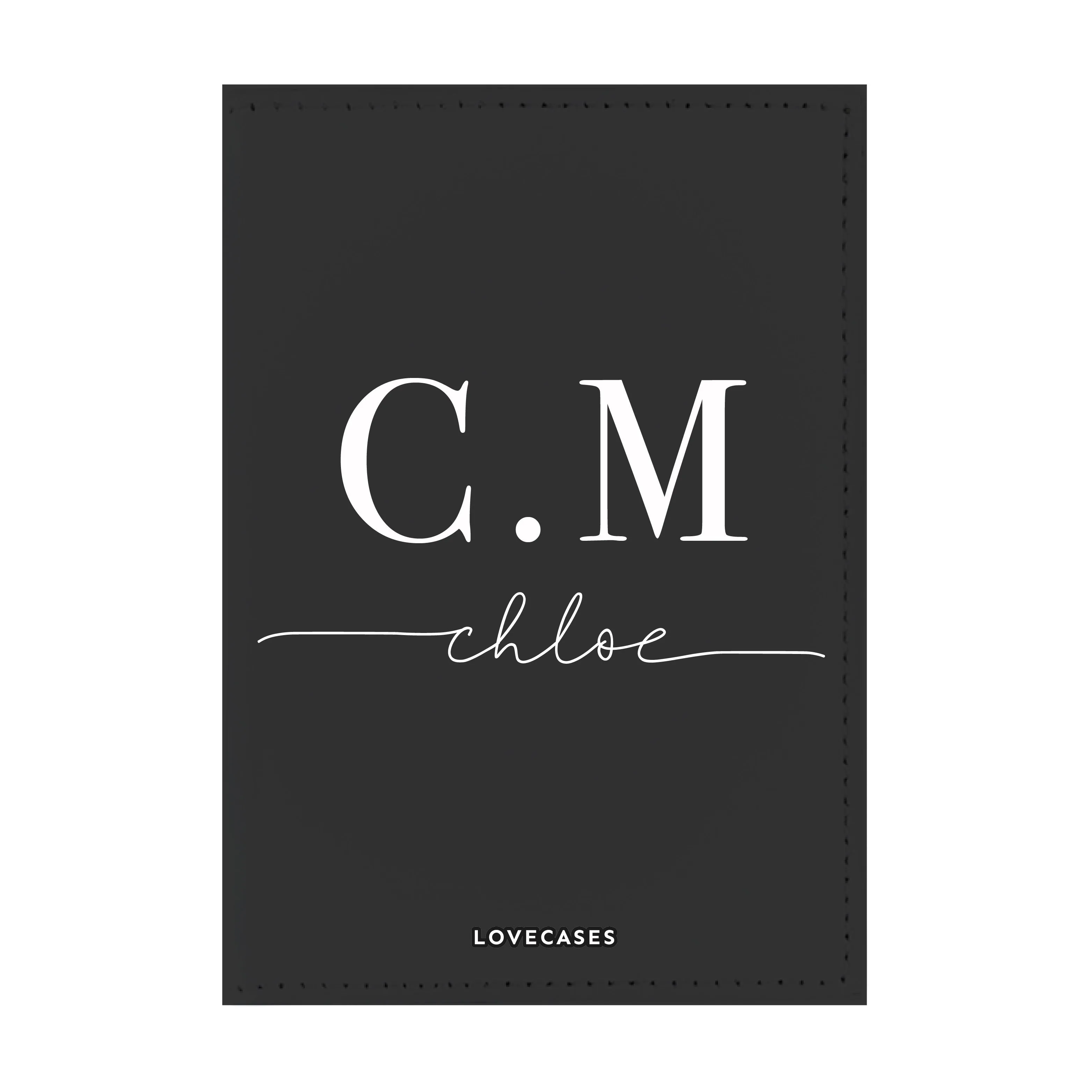 Black Personalised Initials Passport Cover   Luggage Tag Bundle