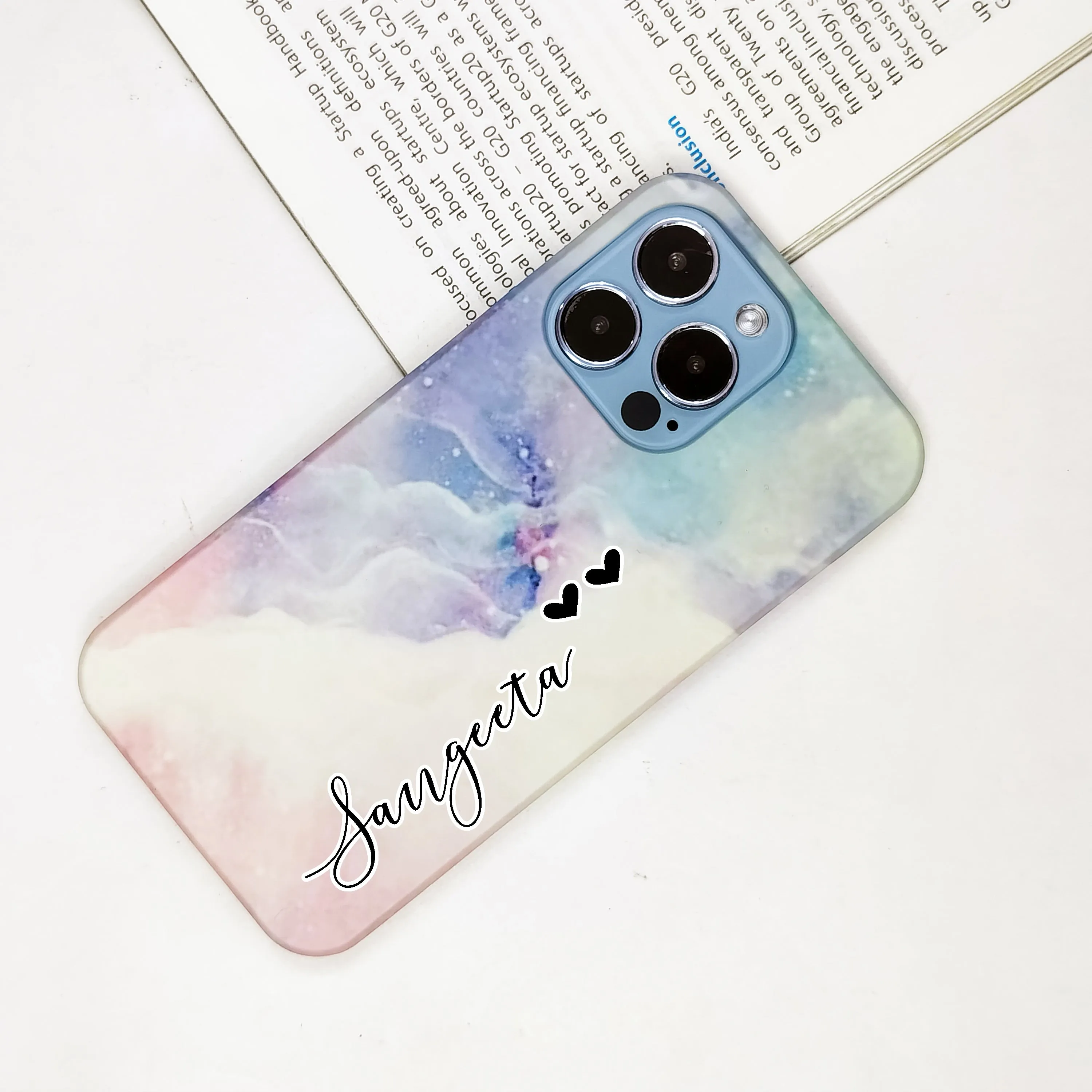Bling Moon Shell Phone Case Cover Color Blue
