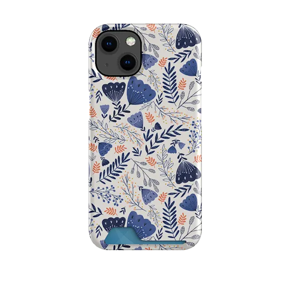 Blue Floral By Jade Mosinski Case and Card Case
