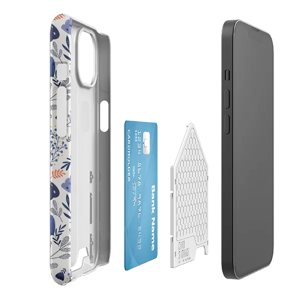 Blue Floral By Jade Mosinski Case and Card Case