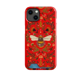 Botanical Bee Red By Jade Mosinski Case and Card Case