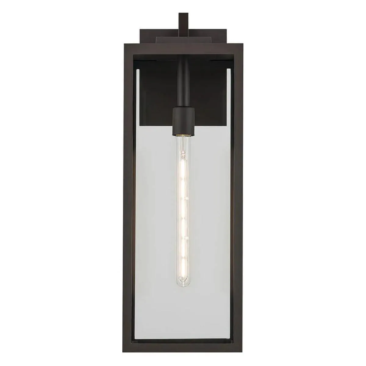 Branner 24 In 1-Light Outdoor Wall Light with Clear Glass, Bronze Finish