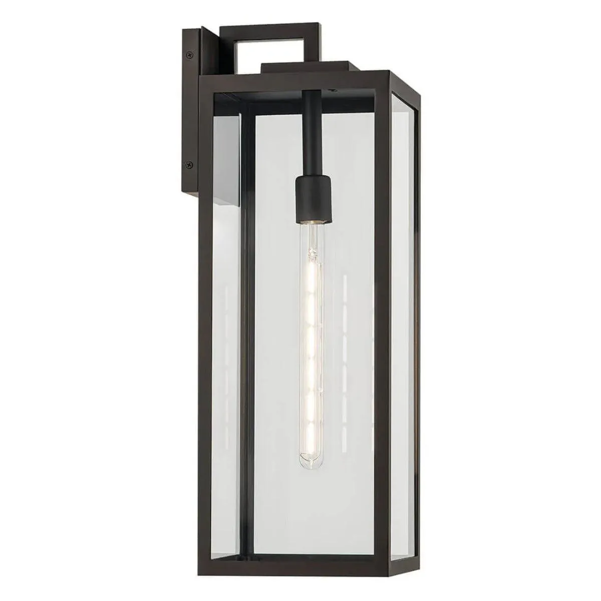 Branner 24 In 1-Light Outdoor Wall Light with Clear Glass, Bronze Finish
