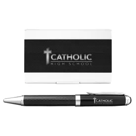 Business Card Holder Pen Set