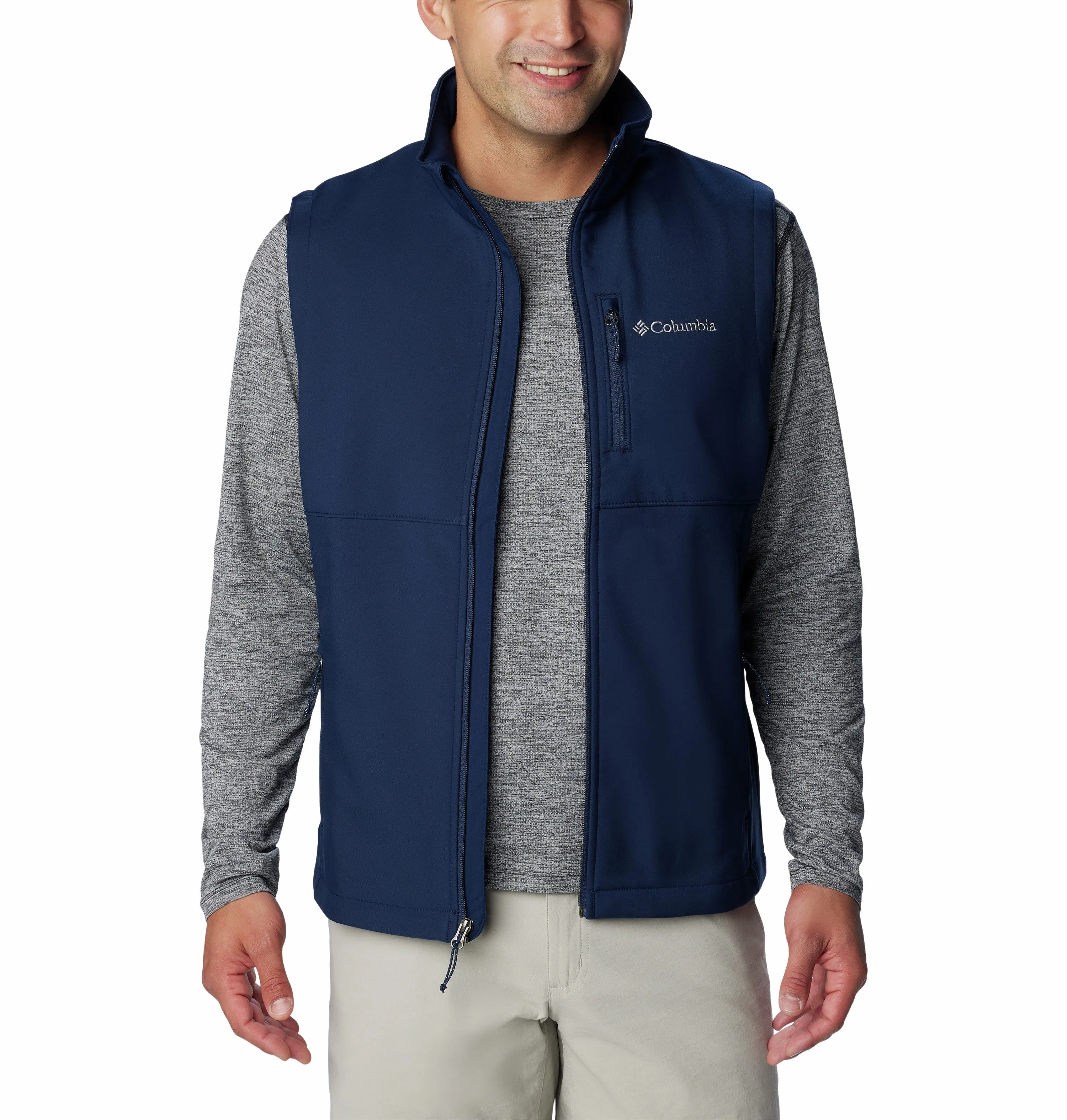 Columbia Mens Ascender Multi Pocket Softshell Bodywarmer Vest-NAVY