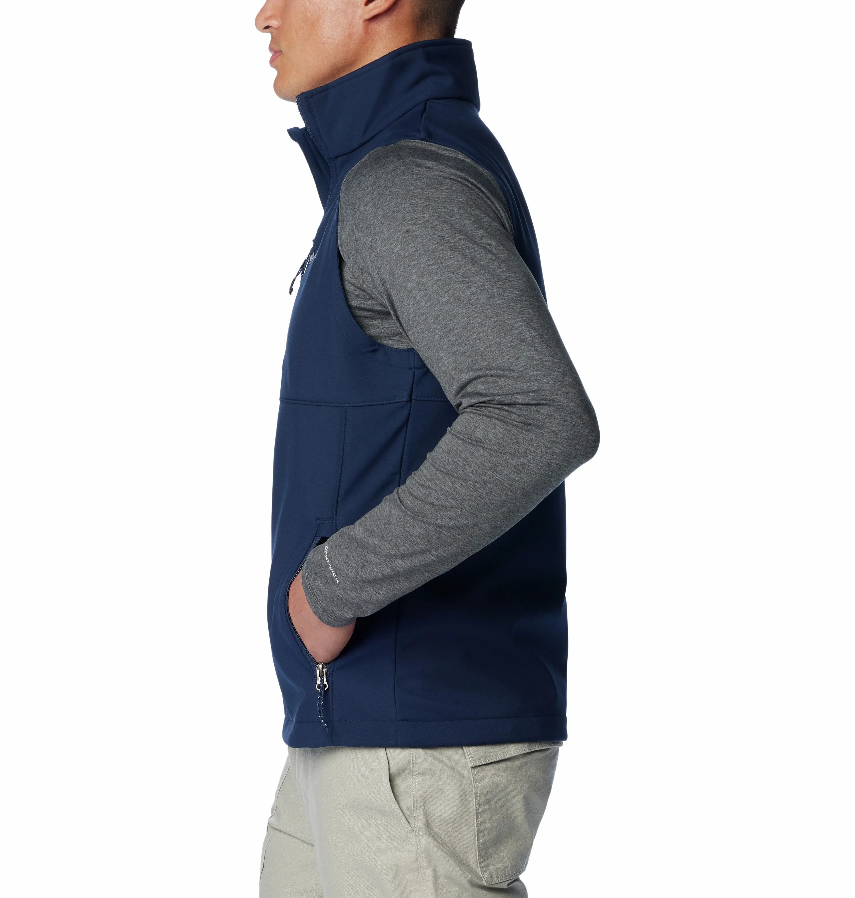 Columbia Mens Ascender Multi Pocket Softshell Bodywarmer Vest-NAVY