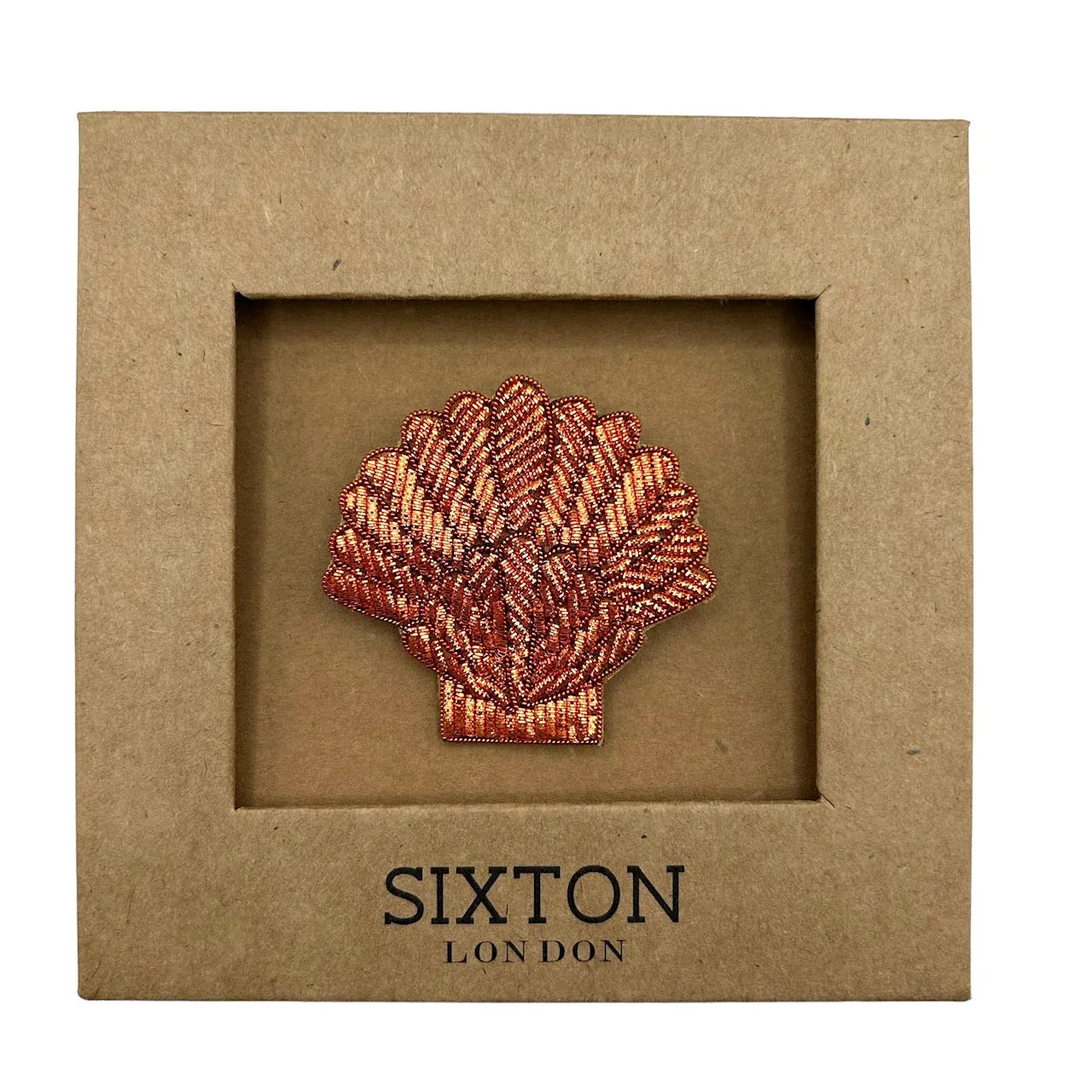 Coral shell brooch