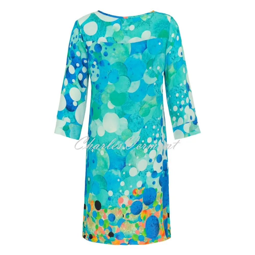 Dolcezza 'Big Angel Fish Mosaic' Dress With Keyhole Neckline - Style 24624