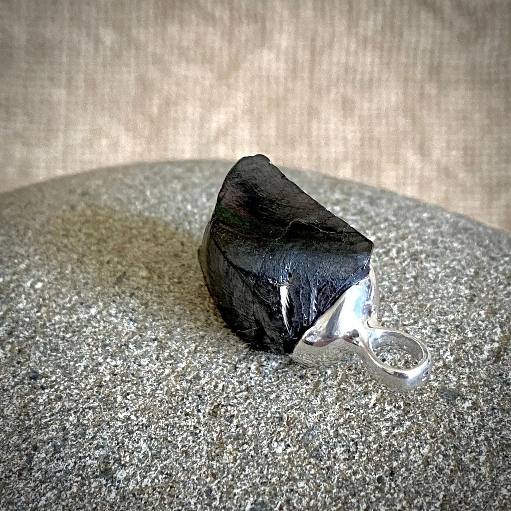 Elite Shungite Pendant, 7.8g, Sterling Silver Lost Wax Casting