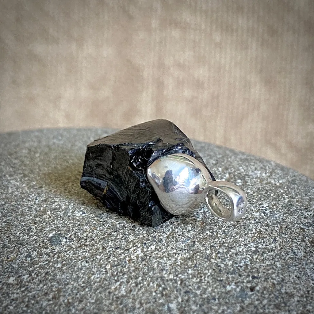 Elite Shungite Pendant, 7.8g, Sterling Silver Lost Wax Casting