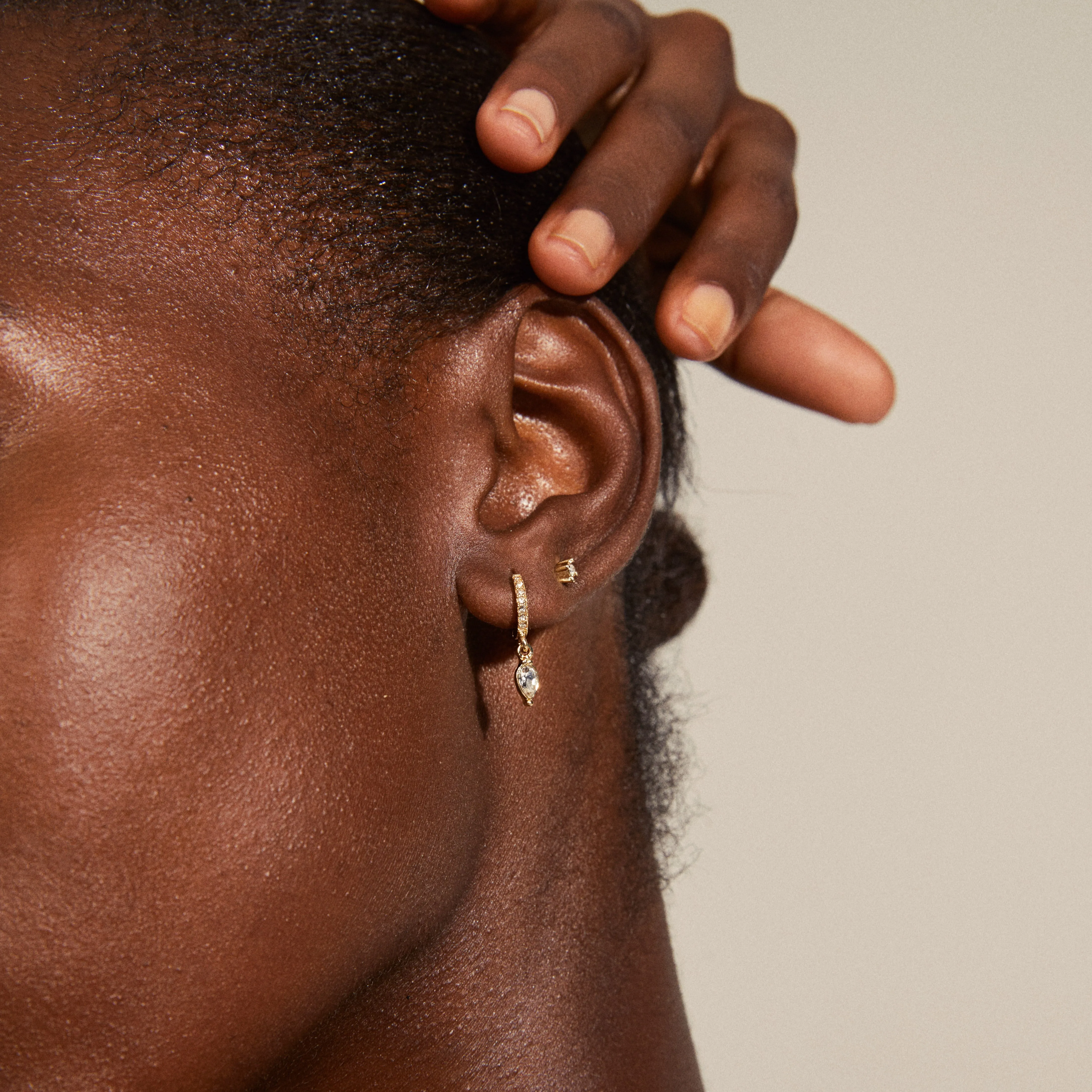 ELZA recycled crystal earrings 2-in-1 set gold-plated