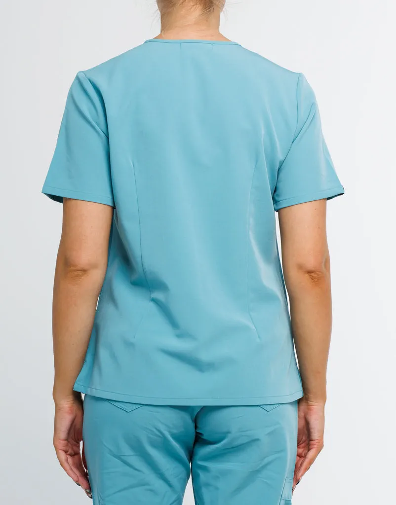Essential One Pocket V Neck Scrub Top - Audrey Teal