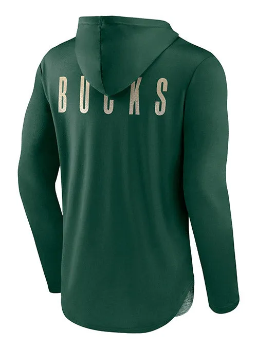 Fanatics Heavy Favorite Milwaukee Bucks Hooded Long Sleeve T-Shirt