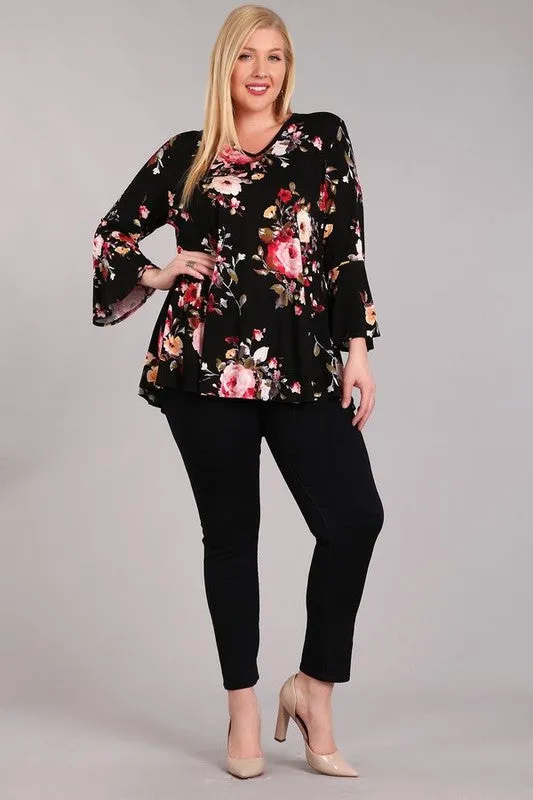 Floral printed Jersey knit top