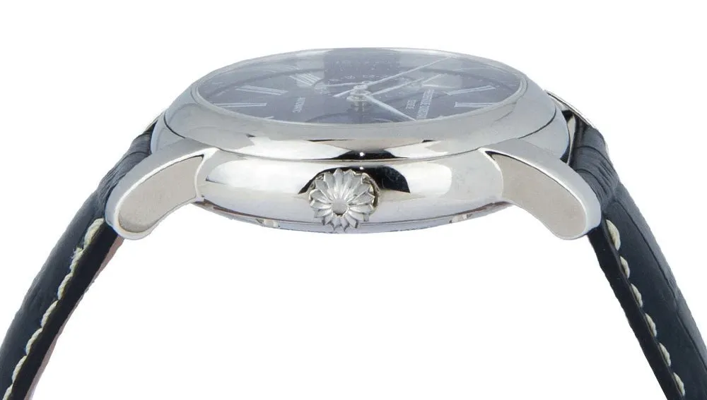 Frederique Constant Classic Moonphase Manufacture Automatic Blue Dial Blue Leather Strap Mens Watch FC-712MN4H6