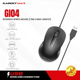 GADGET MAX GI04 BUSINESS WIRED MOUSE (1.5M CABLE LENGTH)