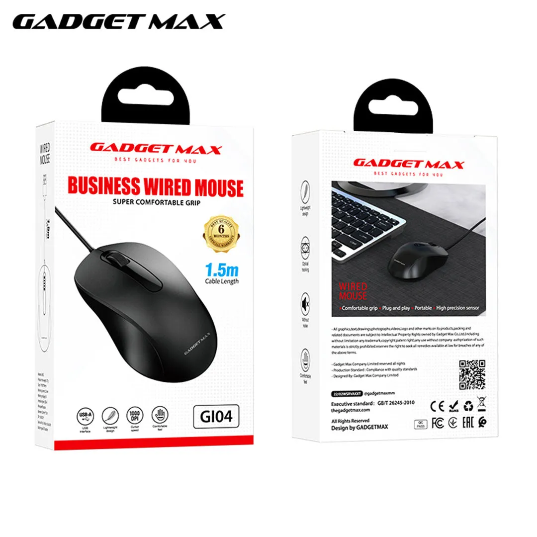 GADGET MAX GI04 BUSINESS WIRED MOUSE (1.5M CABLE LENGTH)