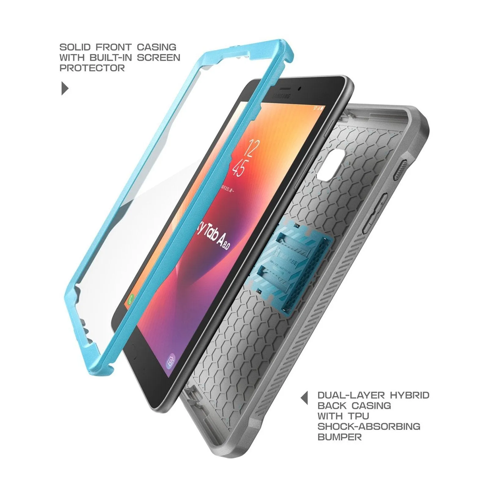 Galaxy Tab A 8.0 inch (2017) Unicorn Beetle Pro Rugged Case with Screen Protector and Kickstand-Blue
