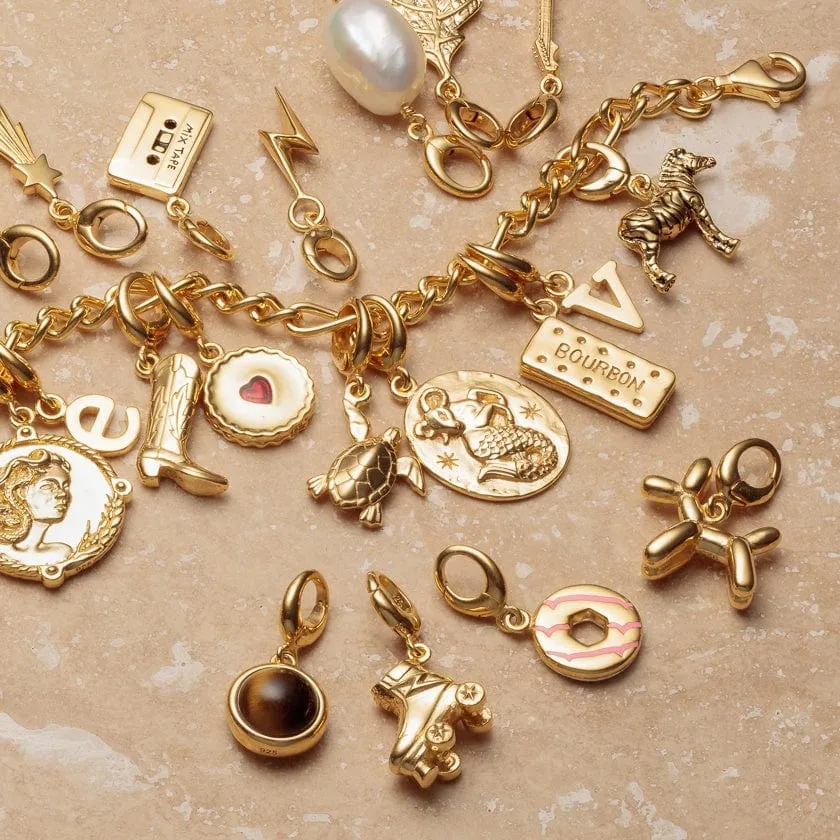 Gold Plated Roller Skate Charm
