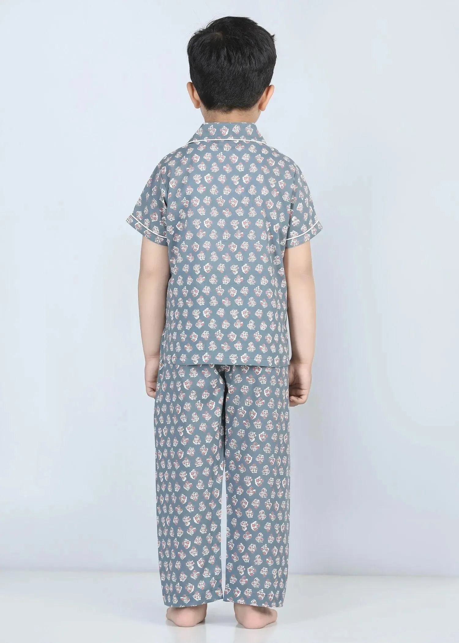 Iris Grey Half Sleeve Cotton Night Suit Boy (1-12 Years)