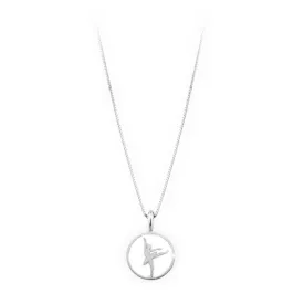 Mikelart Sterling Silver Necklace With Round Arabesque Pendant