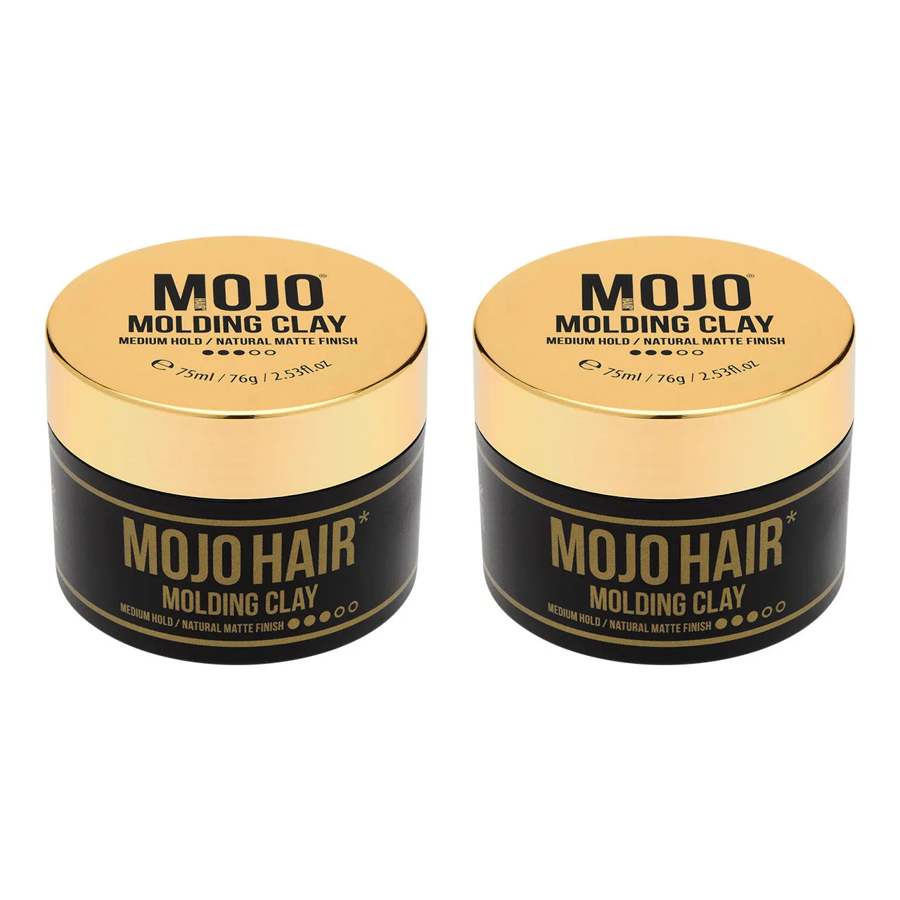 Mojo Hair Molding Clay/Medium Firm Hold/Luxury Fragrance /Washes out Easily (75ml / 76g / 2.53fl.oz)