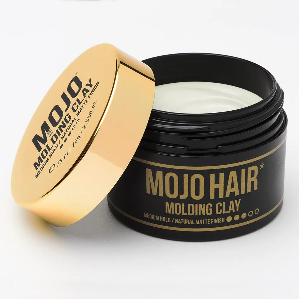 Mojo Hair Molding Clay/Medium Firm Hold/Luxury Fragrance /Washes out Easily (75ml / 76g / 2.53fl.oz)