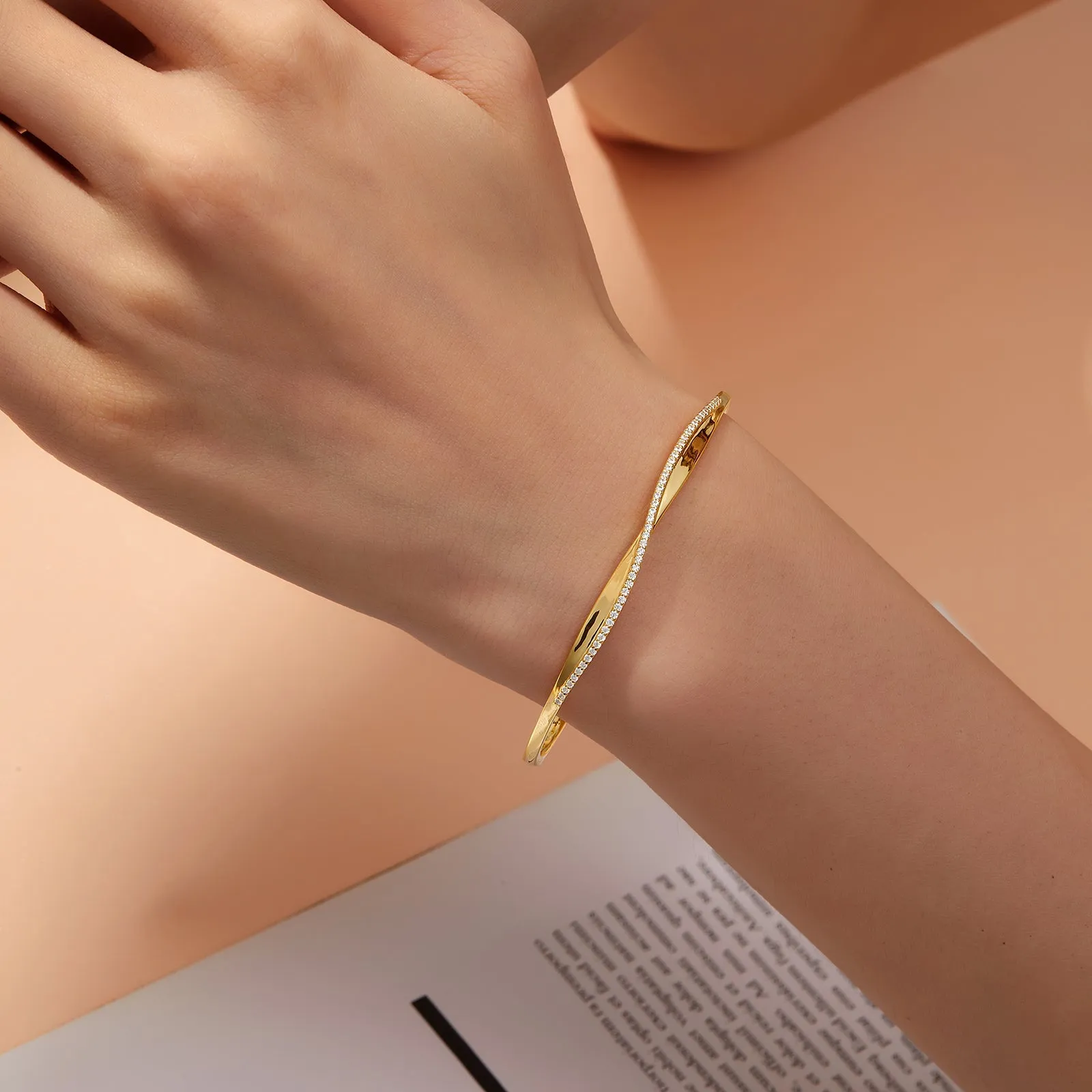 Open Hinged Bangle Bracelet