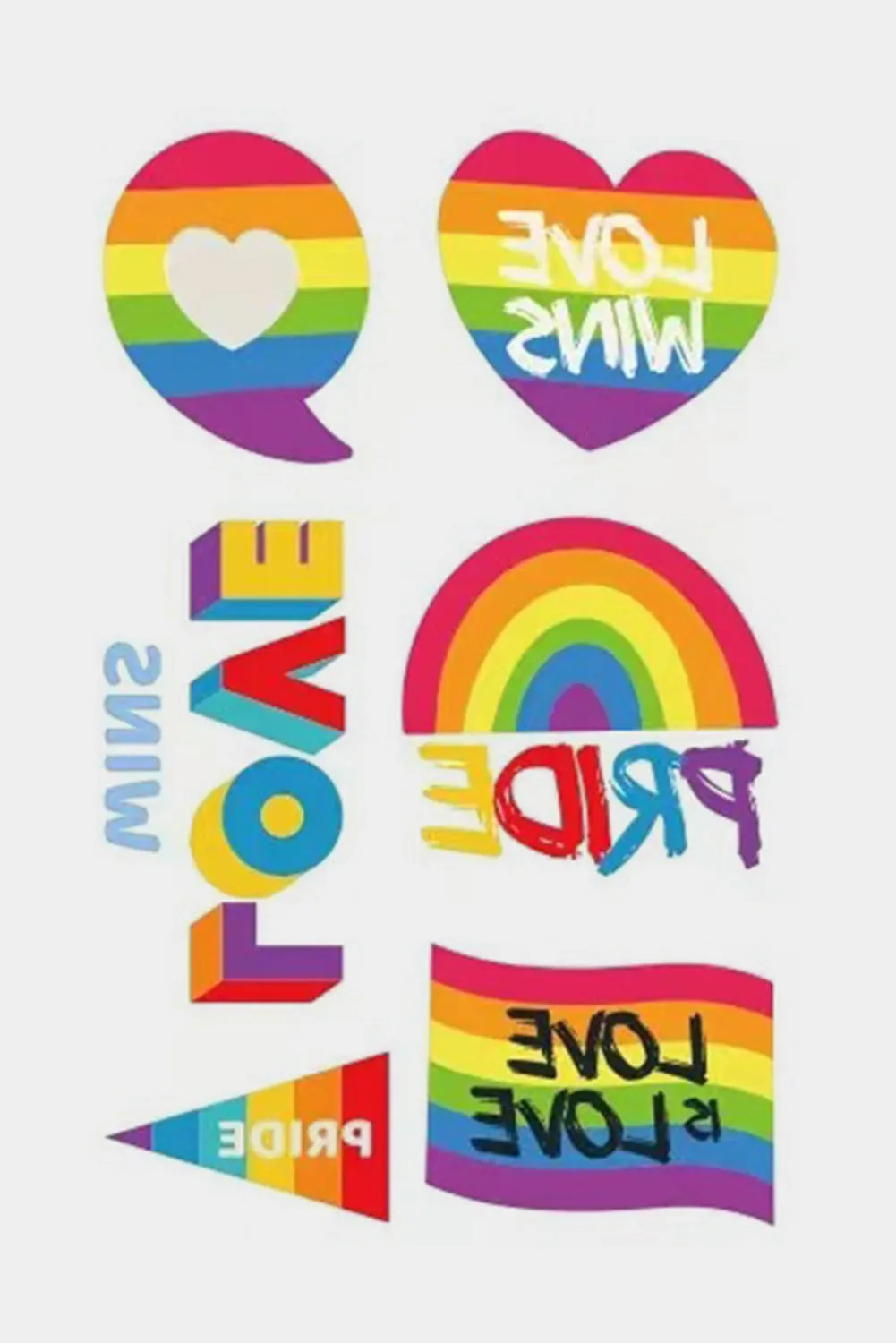 Pride Tattoos Rainbow LGBT Gay Stickers