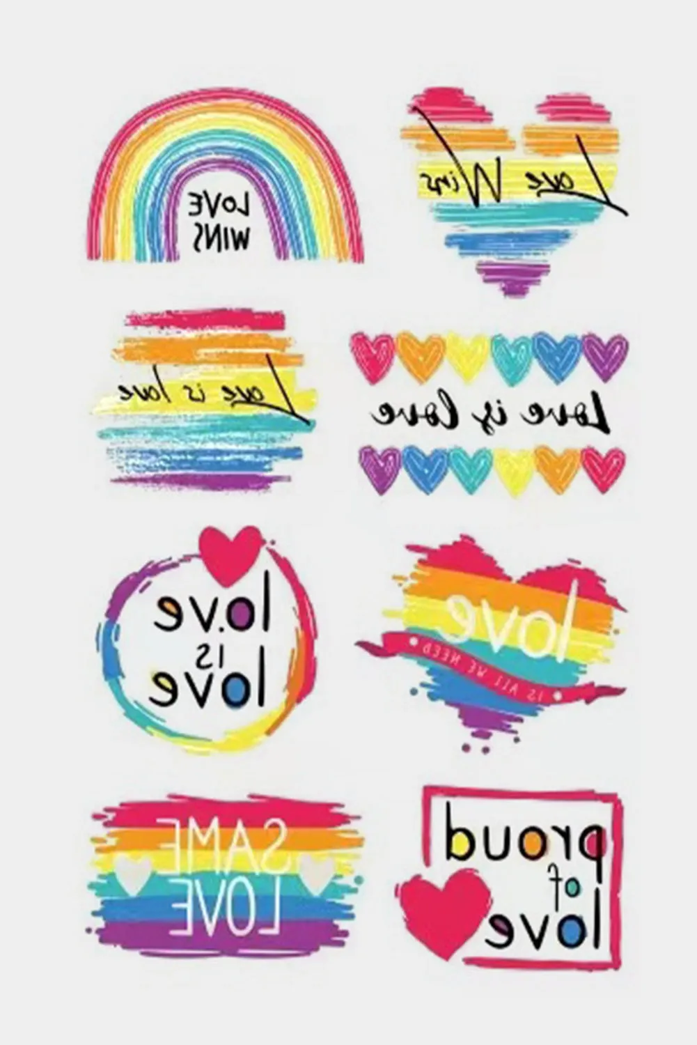 Pride Tattoos Rainbow LGBT Gay Stickers