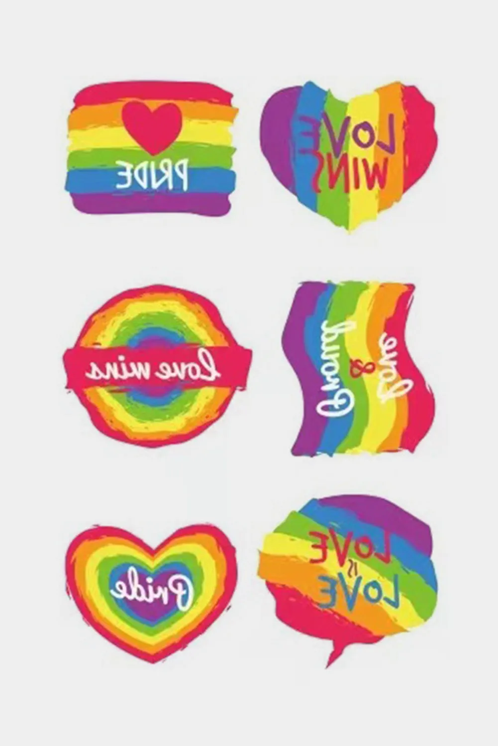 Pride Tattoos Rainbow LGBT Gay Stickers