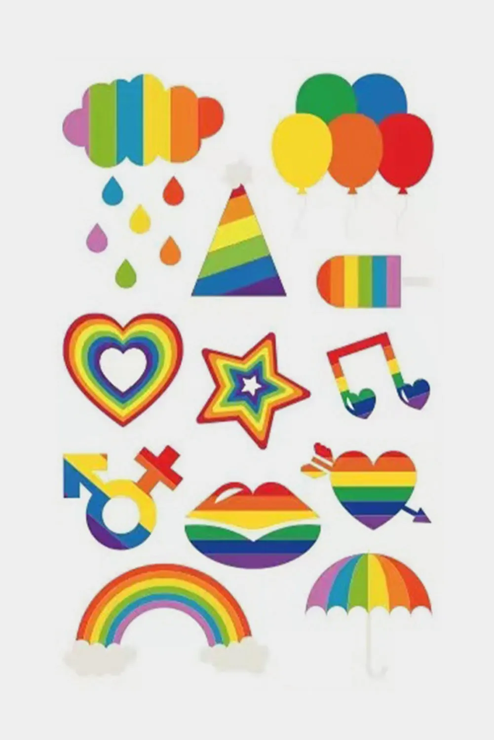 Pride Tattoos Rainbow LGBT Gay Stickers