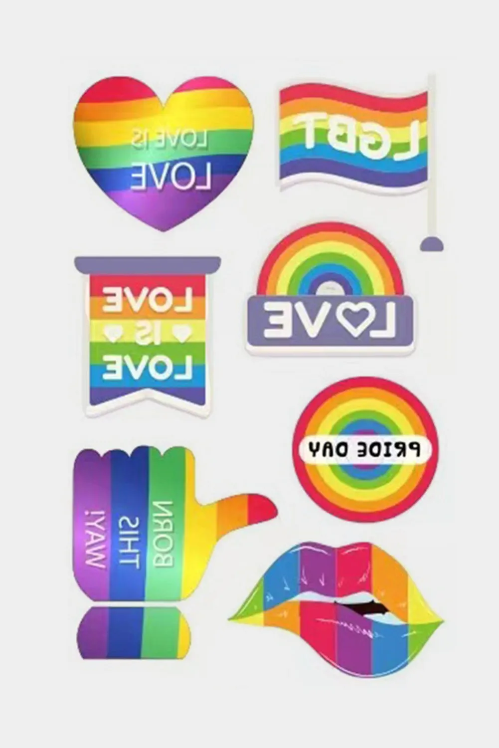 Pride Tattoos Rainbow LGBT Gay Stickers